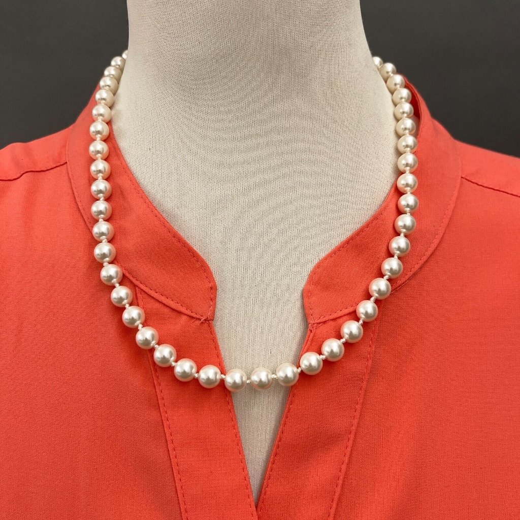 Rmn White Faux Pearl Beaded Beads Women's Fashion Necklace Nwot